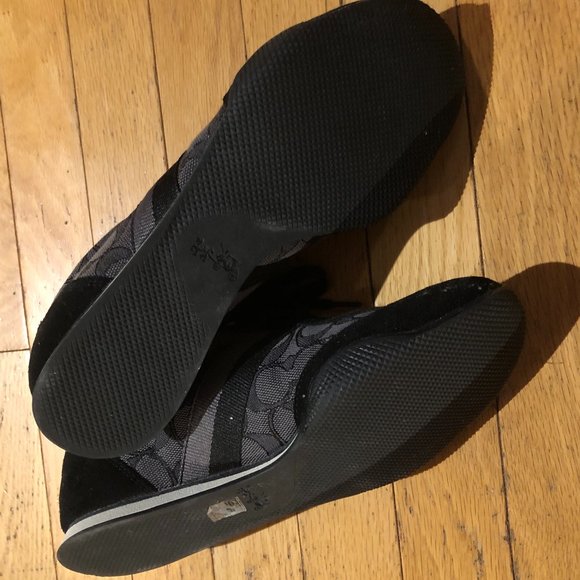 Brand New Coach "Kelson" Gray Black Signature Jacquard Suede Trim Sneakers - Picture 9 of 10